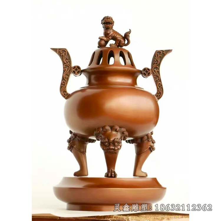 寺庙香炉景观铜雕 (6)