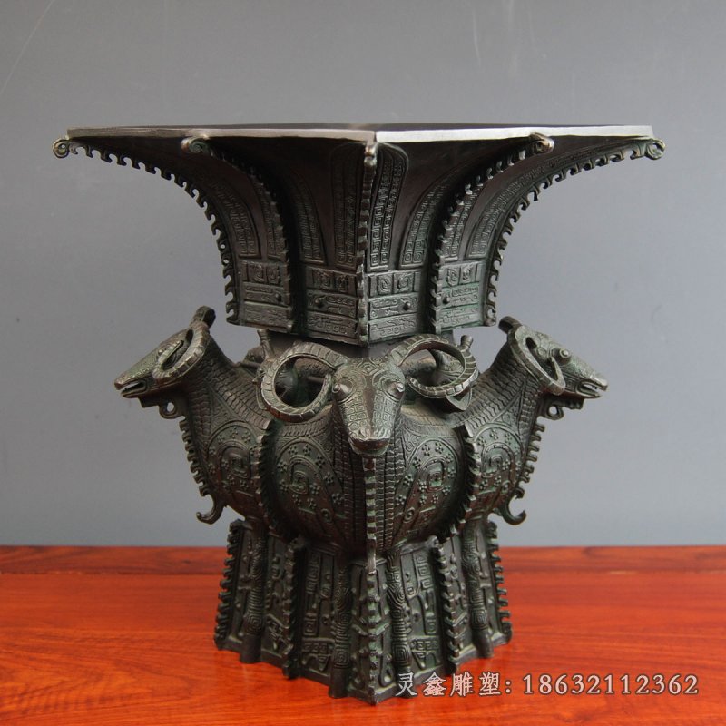 四羊方尊铜雕 (10)