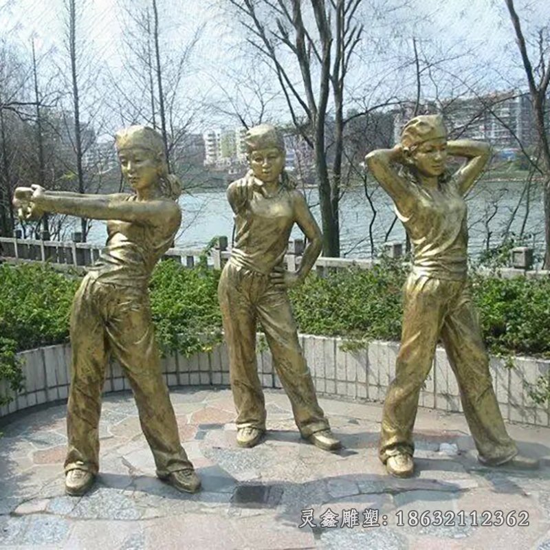 跳舞的人物铜雕，公园人物雕塑
