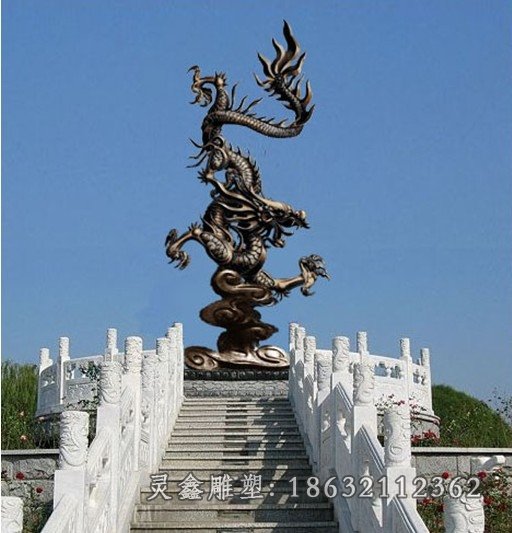 铜雕龙，铸铜龙铜雕