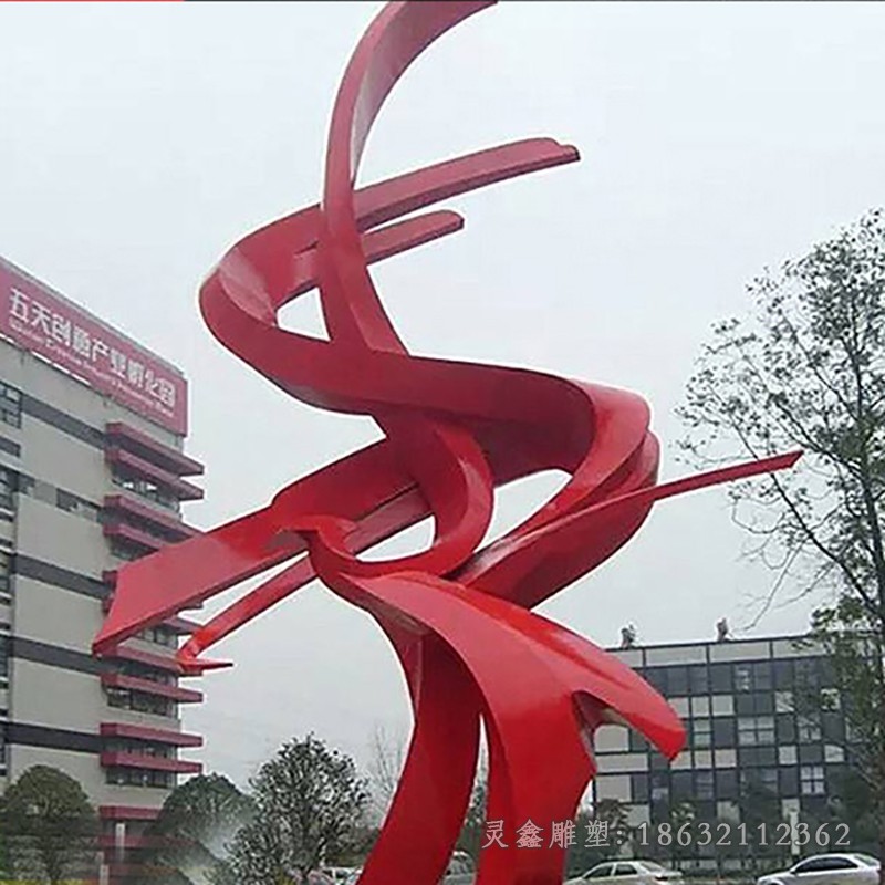 不锈钢飘带广场景观雕塑