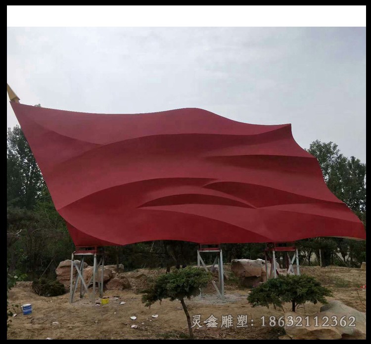不锈钢飘扬旗帜广场雕塑