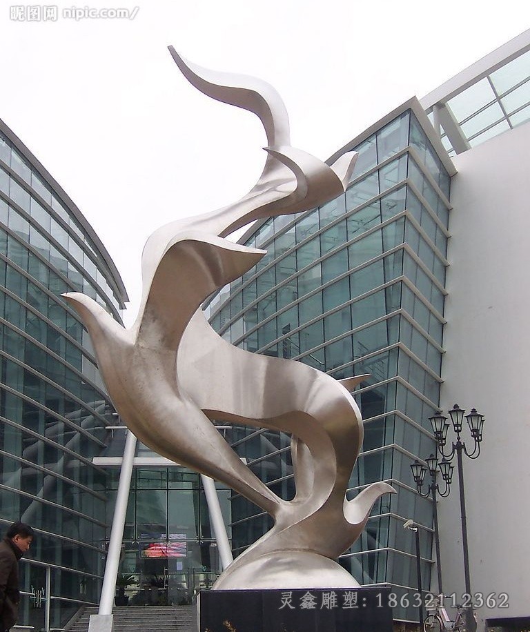 不锈钢抽象鸽子广场雕塑