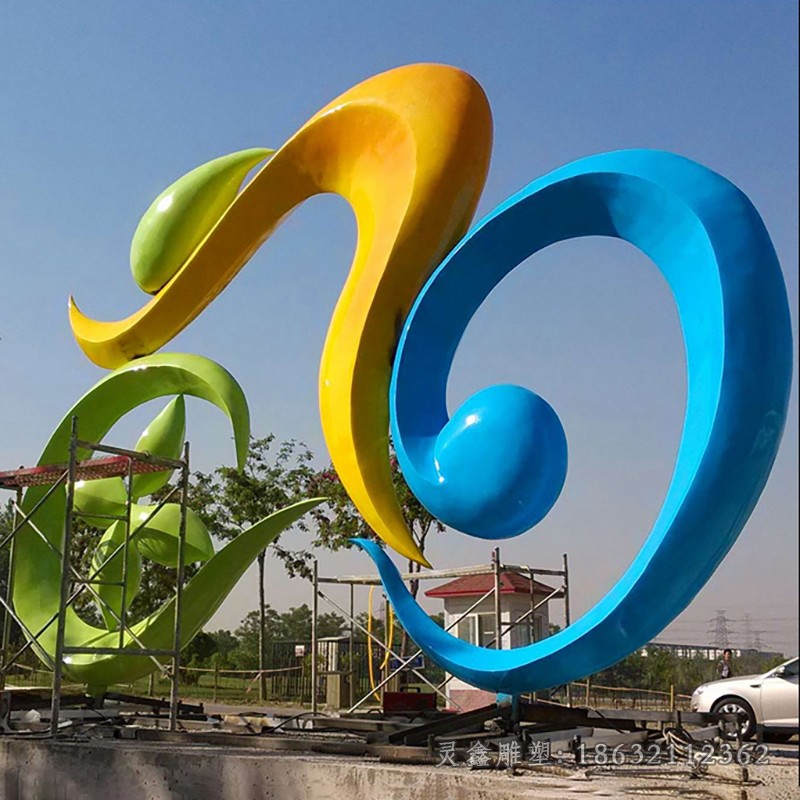 骑自行车抽象人物公园雕塑