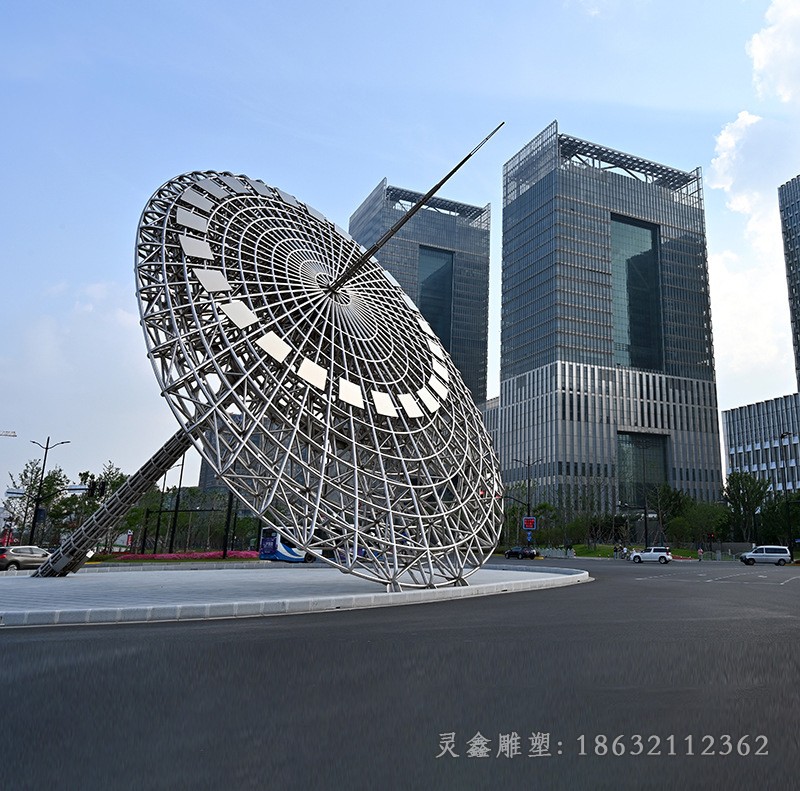 不锈钢抽象日晷广场雕塑