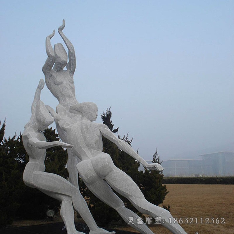 不锈钢运动校园人物雕塑