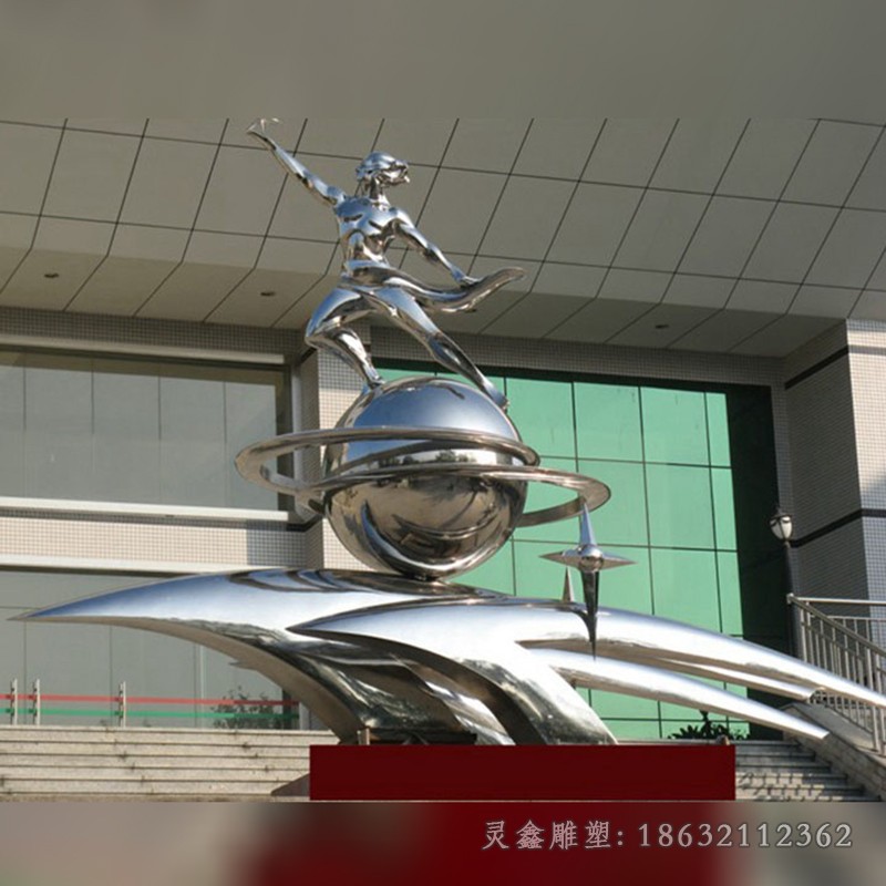 动物海豚公园不锈钢雕塑