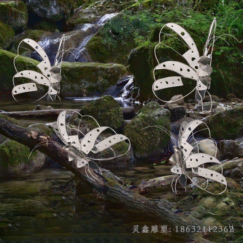 镂空抽象蝴蝶不锈钢雕塑