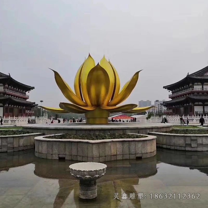 不锈钢花广场景观雕塑