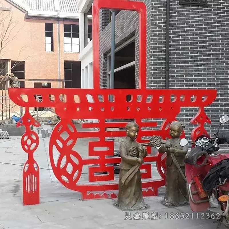 彩绘剪纸不锈钢景观雕塑