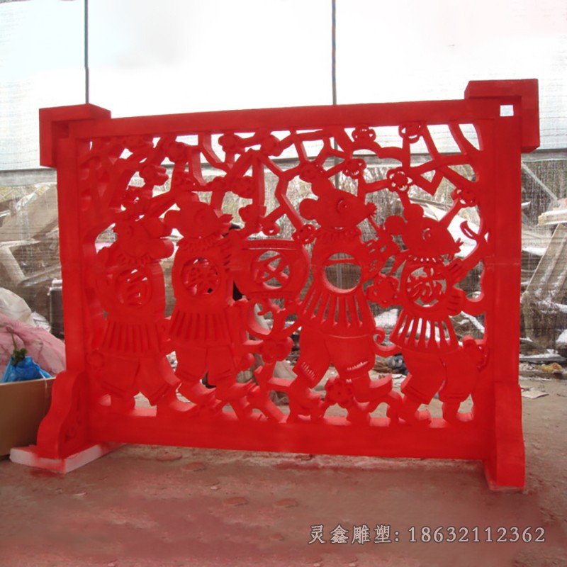 不锈钢彩绘剪纸广场景观雕塑