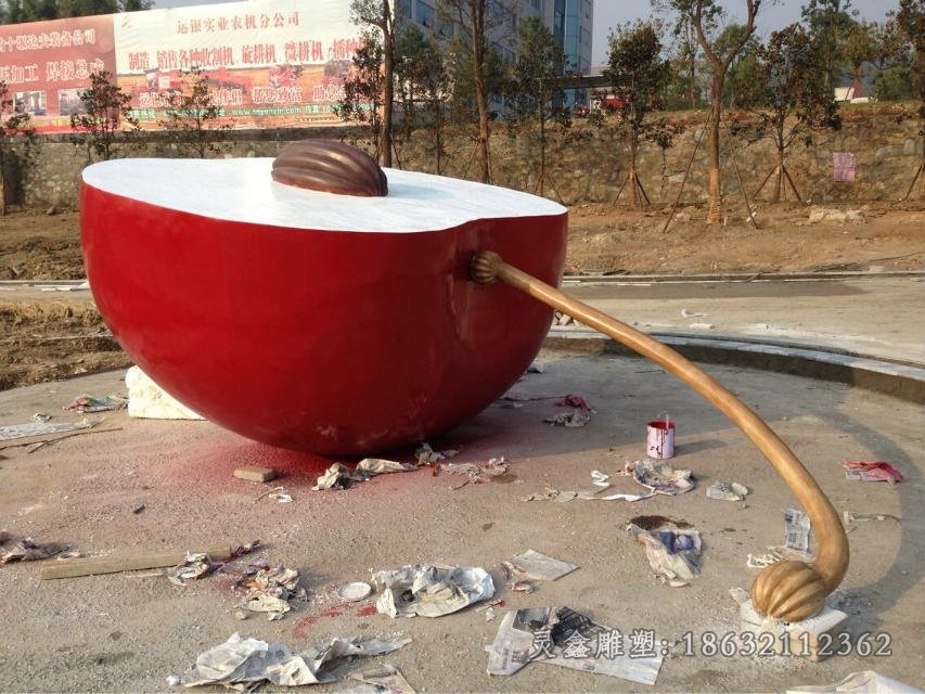 不锈钢苹果城市景观雕塑