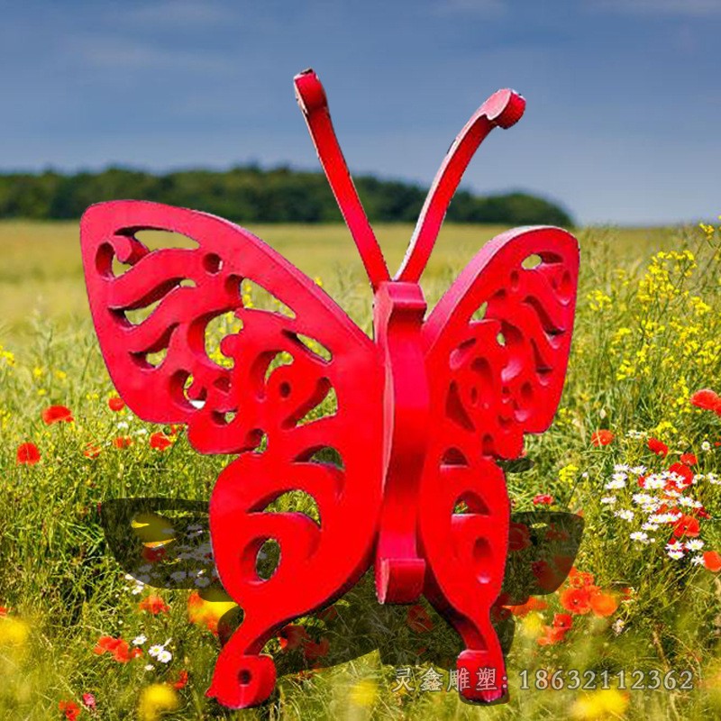 彩绘镂空蝴蝶公园不锈钢雕塑