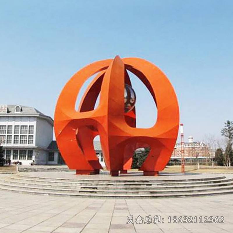 不锈钢拼接抽象广场景观雕塑