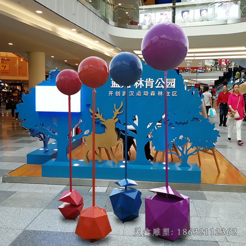 不磁钢彩绘气球街边雕塑