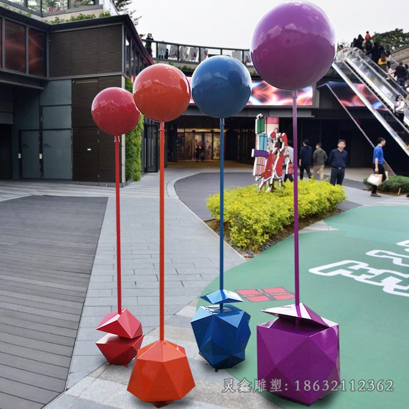 不磁钢彩绘气球街边雕塑