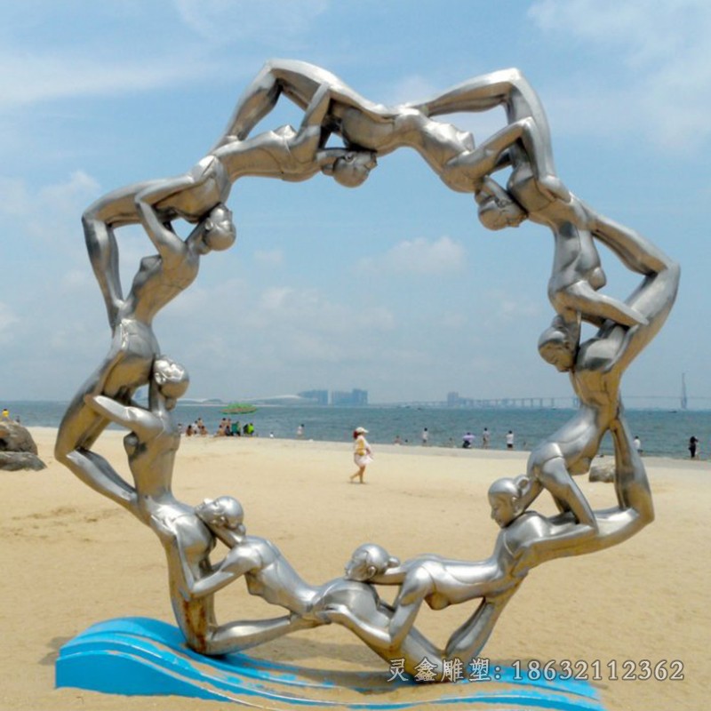 不锈钢抽象人物城市雕塑