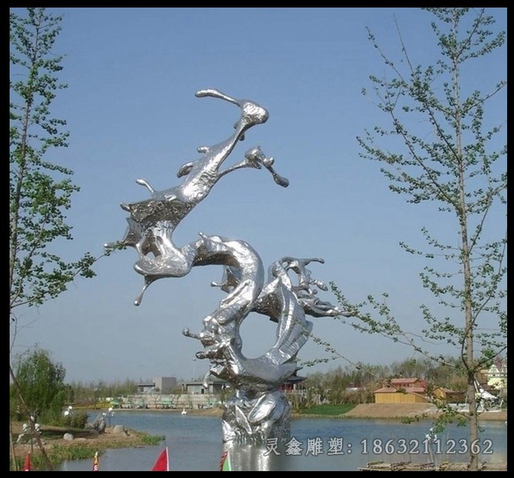 不锈钢升腾企业抽象雕塑