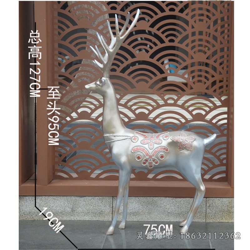 不锈钢时尚小鹿庭院动物雕塑