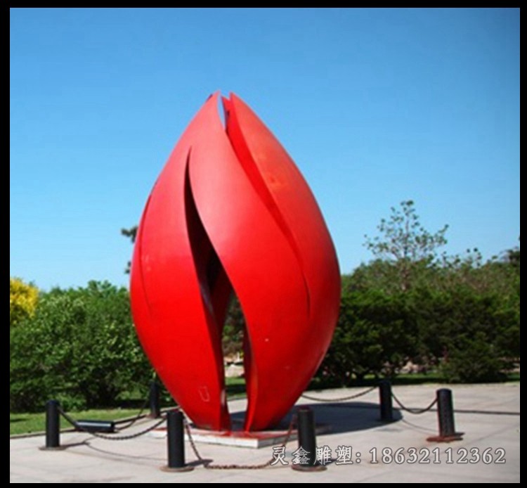 不锈钢彩绘树叶小区景雕塑