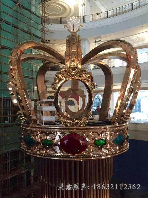 王冠铜雕，鎏金铜王冠雕塑 (2)