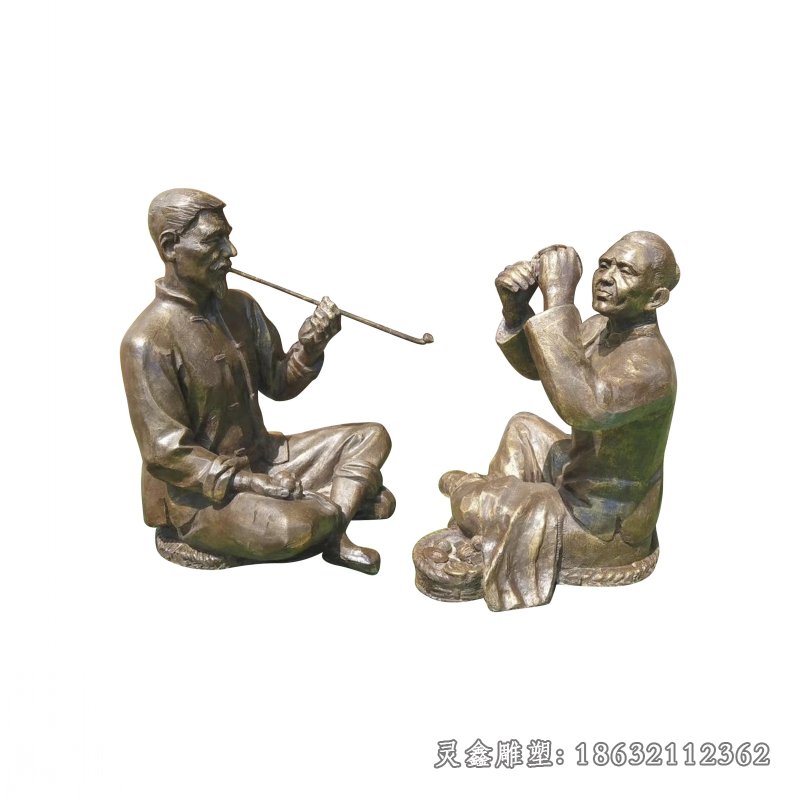 吸烟景观铜雕 (1)