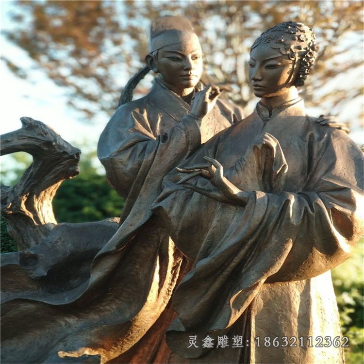 广场戏曲文化景观铜雕