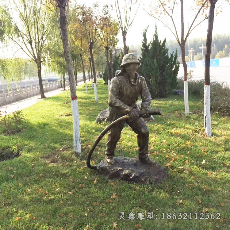 消防员人物铜雕 (20)