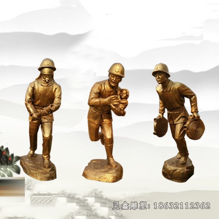 消防员人物铜雕 (75)