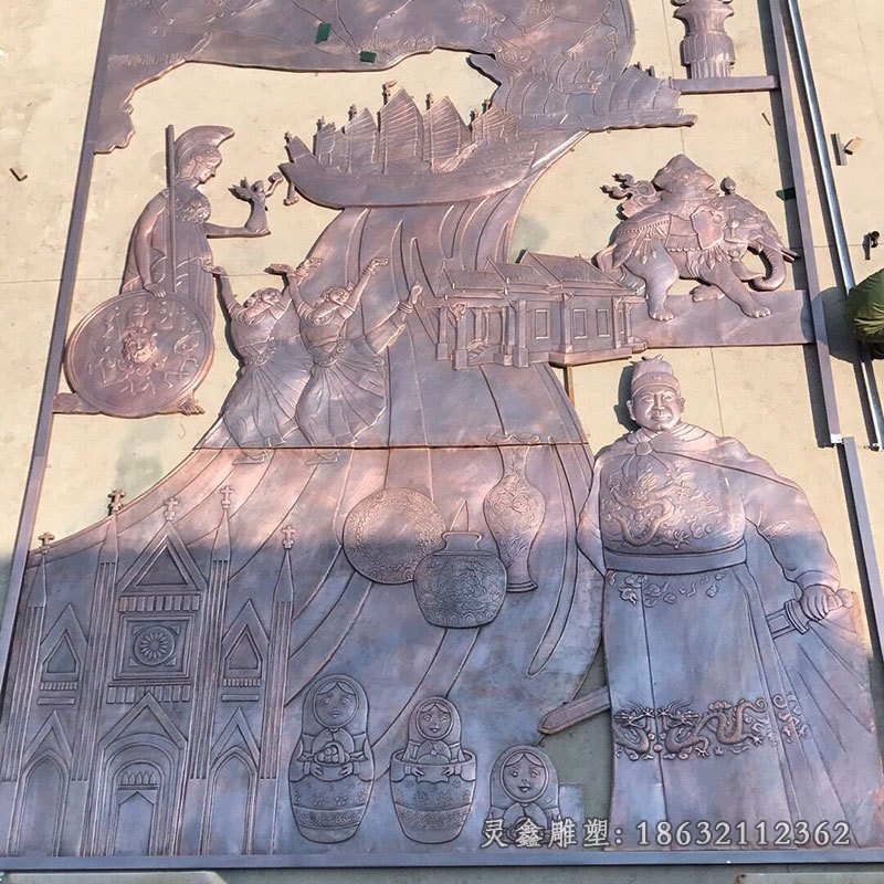 校园铜浮雕景观雕塑 (2)