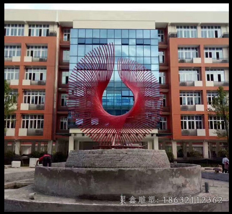不锈钢树枝波纹小区景观雕塑