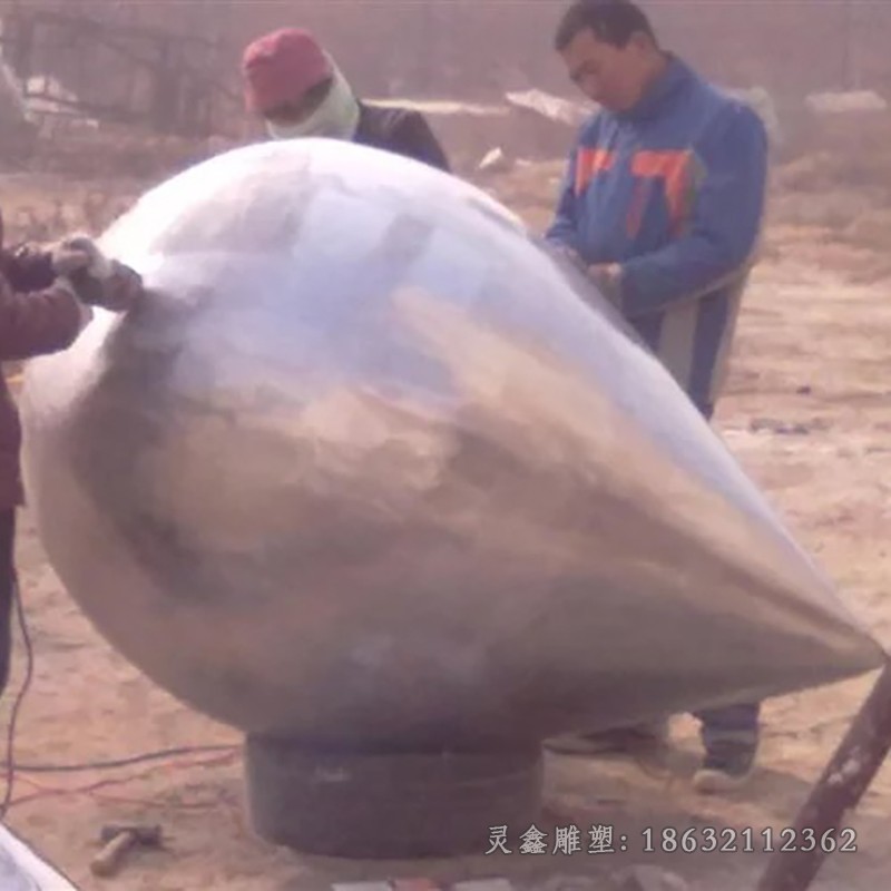 不锈钢镜面抽象水滴城市雕塑