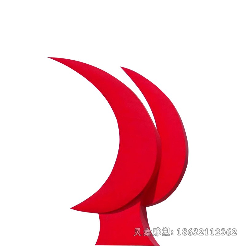 不锈钢彩绘抽象广场标志雕塑