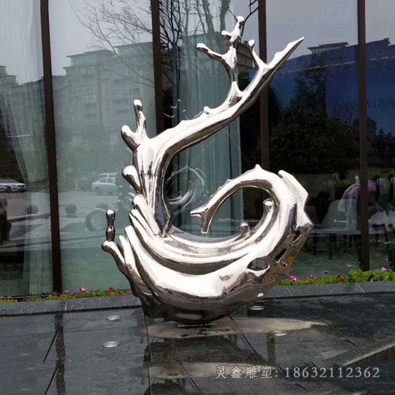 不锈钢街边抽象景观雕塑