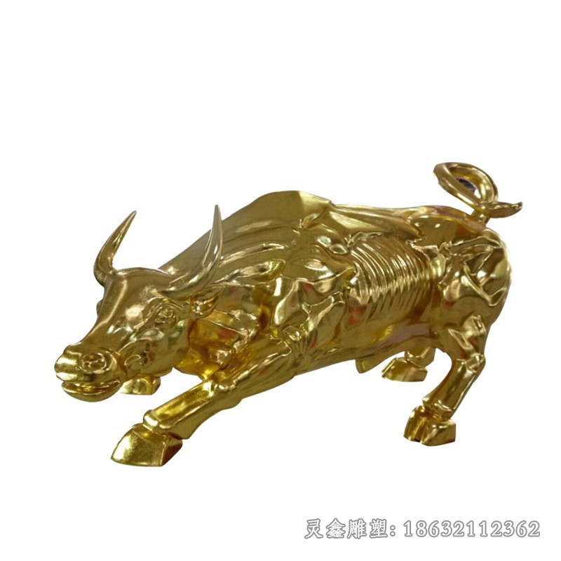 不锈钢钛金华尔街牛雕塑