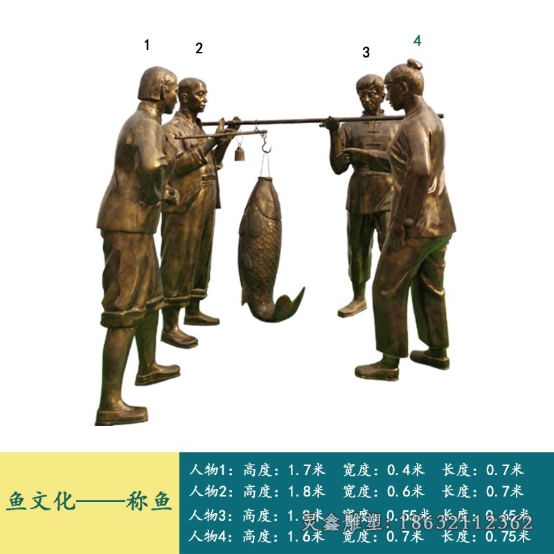 渔文化铜雕 (3)