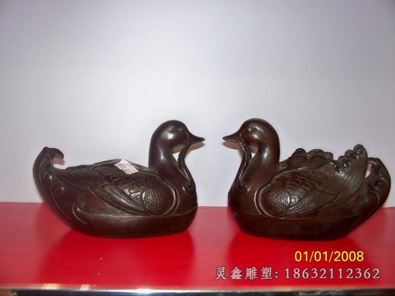 鸳鸯铜雕，公园鸳鸯铜雕 (1)