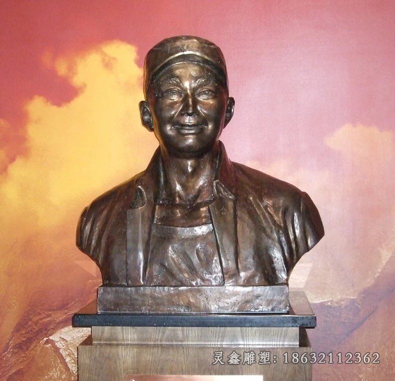 张思德胸像铜雕，革命战士铜雕_看图王