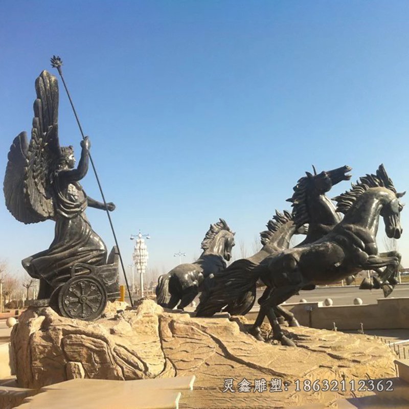阿波罗战车小区标志铜雕