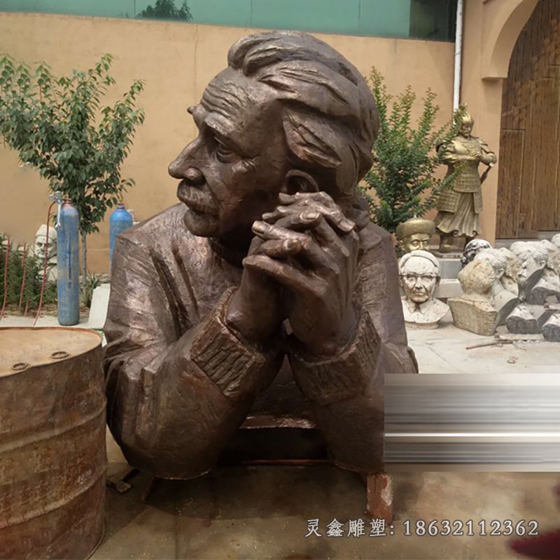 爱因斯坦雕塑，仿铜玻璃钢名人雕像 (