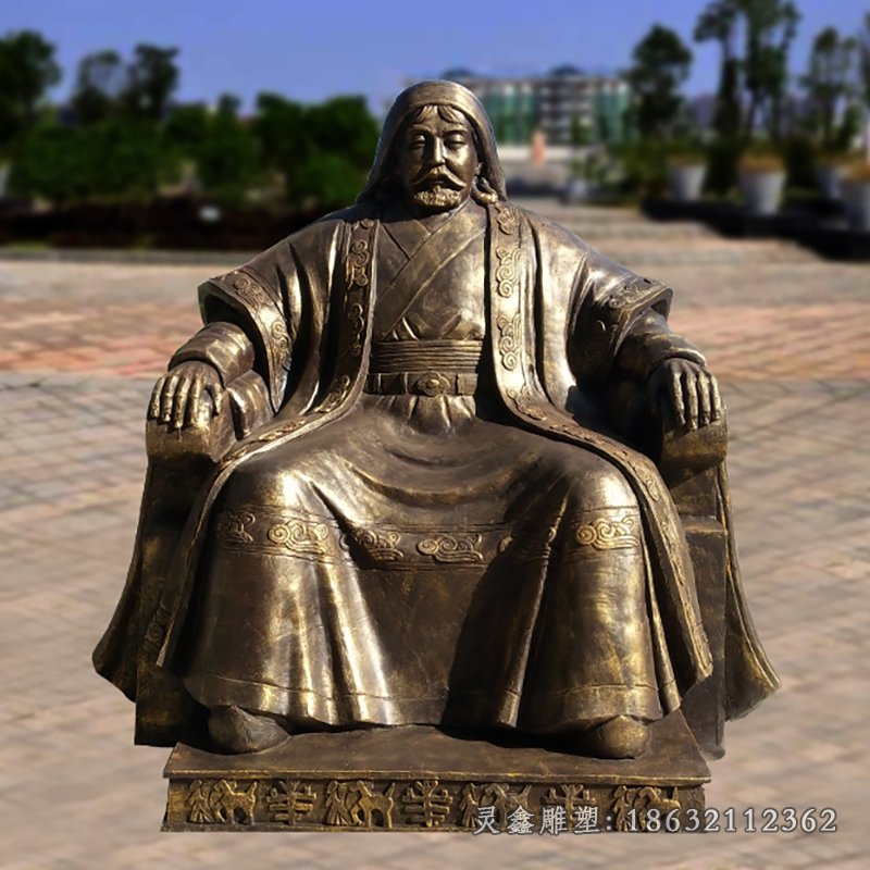 成吉思汗历史名人铜雕