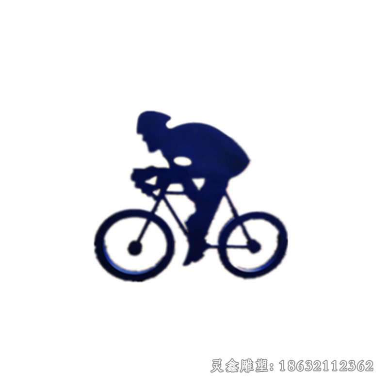 不锈钢铁艺骑自行车抽象雕塑