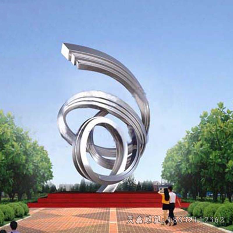 不锈钢镜面抽象标志广场雕塑