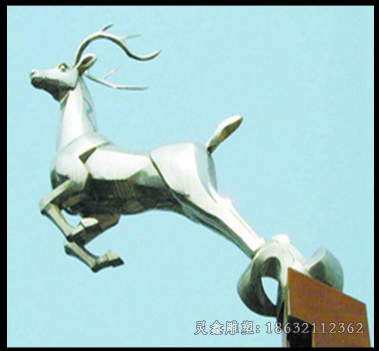 不锈钢抬头鹿广场景观雕塑