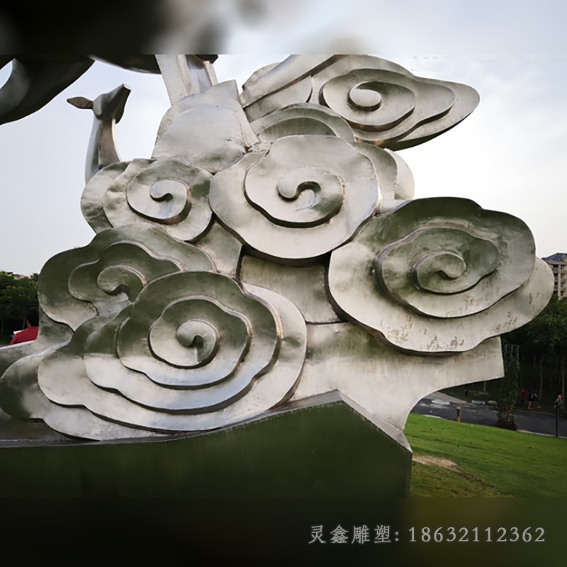 不锈钢祥云广场景观雕塑