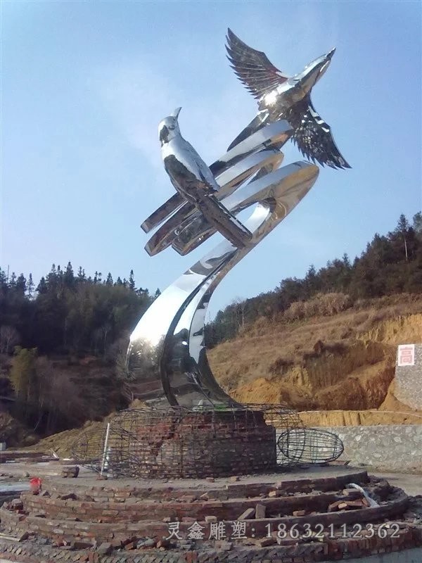 不锈钢抽象鹿街边雕塑