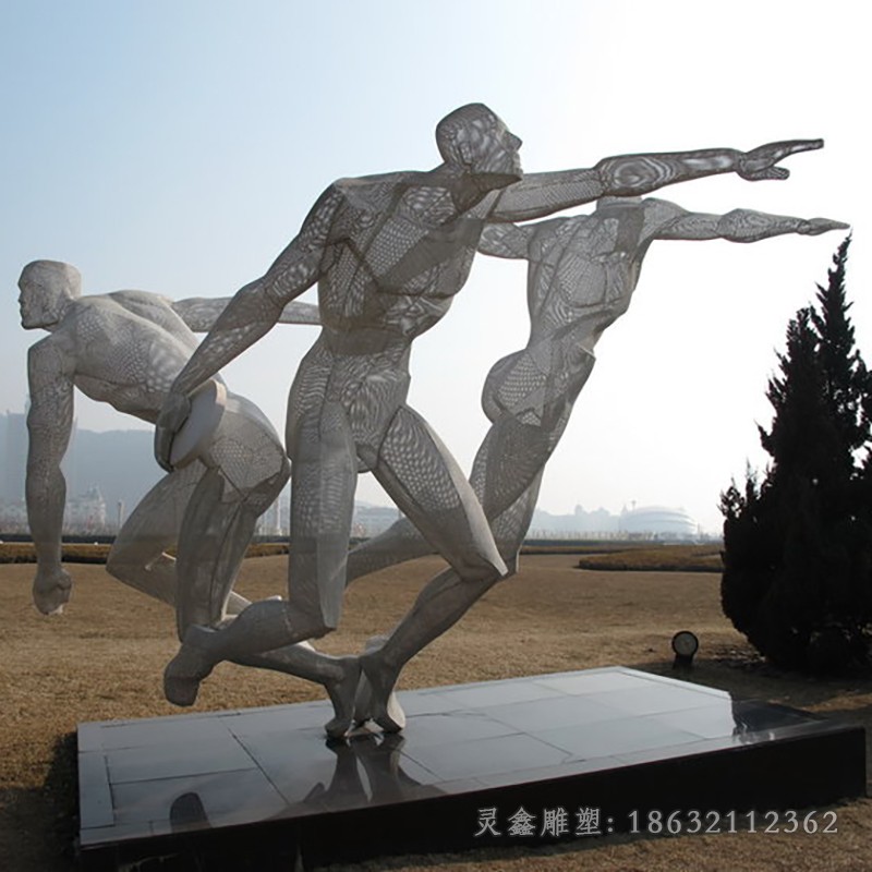 掷铁饼不锈钢运动人物雕塑