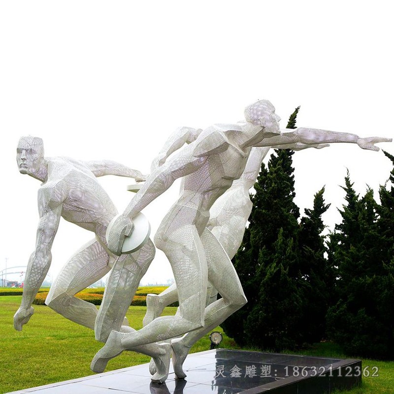 掷铁饼不锈钢运动员人物雕塑