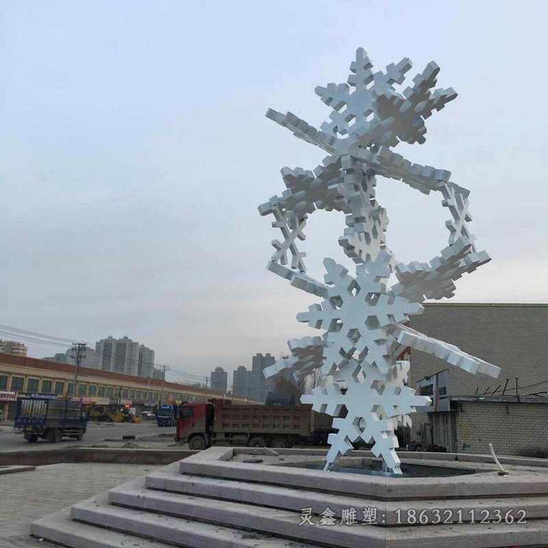 不锈钢雪花广场景观雕塑
