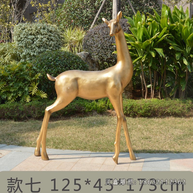别墅回头鹿铜雕 (3)